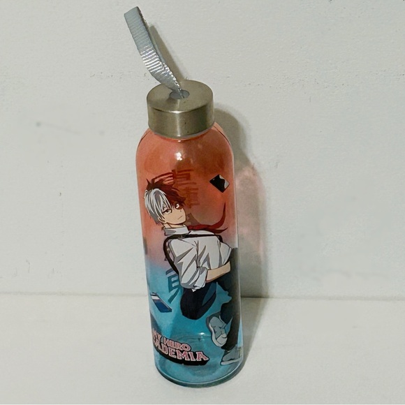 My Hero Academia Todoroki Glass Water Bottle Hot Topic - Picture 1 of 4